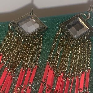 Women’s Ear-Rings Orangey-Pink Dangly